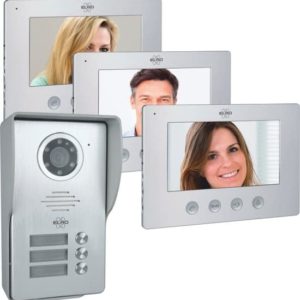 ELRO DV477W3 Video Deur Intercom - 3 Appartementen - Met 3x 7 inch kleurenscherm